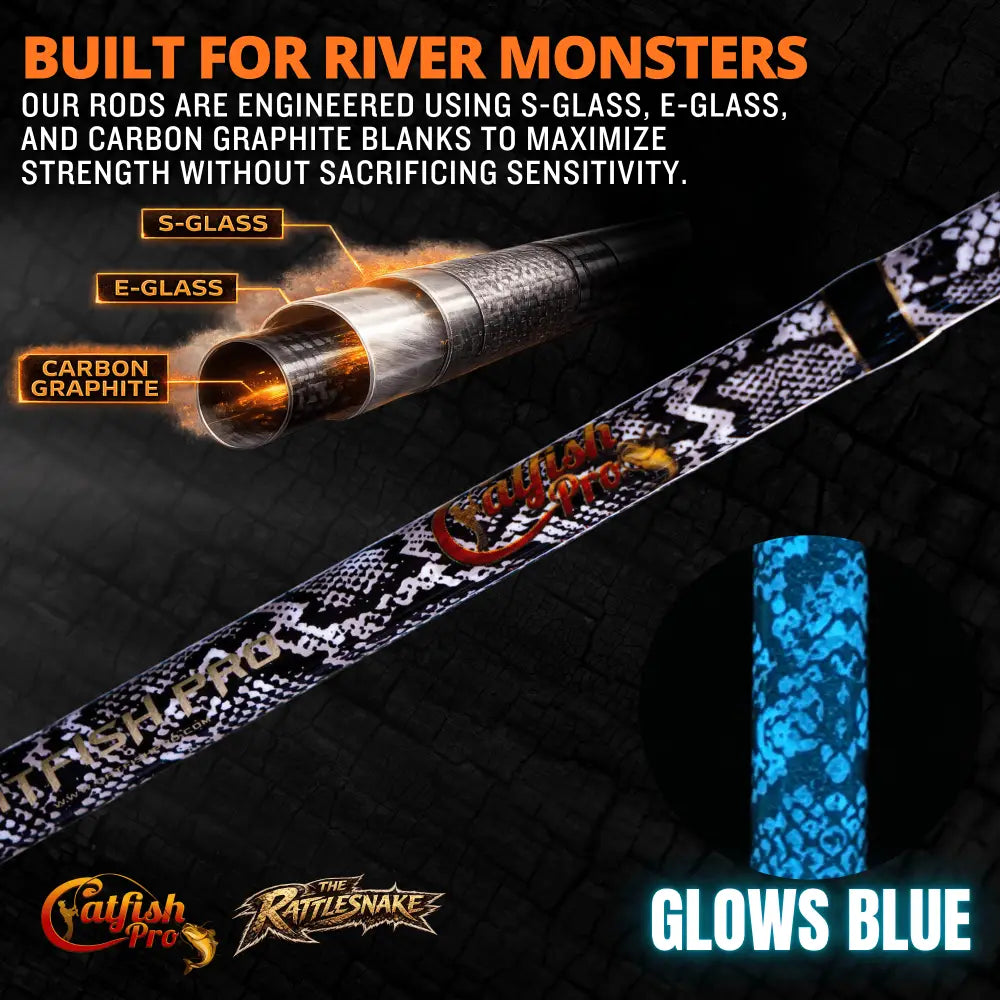 1 of 220 The Rattlesnake Casting Rod - Limited Edition | Action: Medium Medium-Heavy Heavy - Catfish