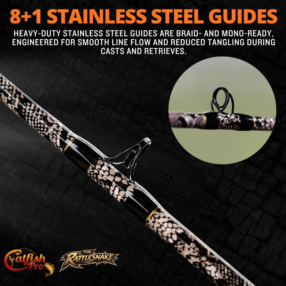 1 of 220 The Rattlesnake Spinning Rod - Limited Edition | Fishing power: Medium Medium-Heavy Heavy - Catfish