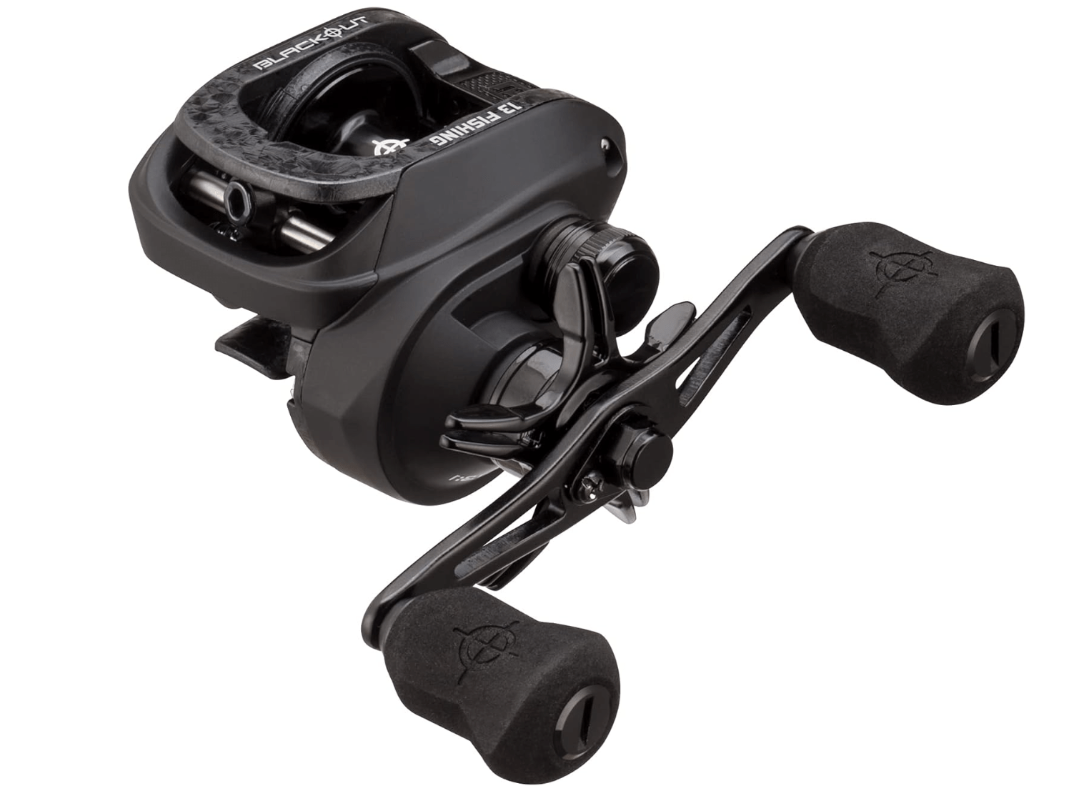 13 Fishing Origin O1 Blackout Baitcasting Reel, Size 100 7.3:1 | Style: Gear Ratio - Left Hand Retrieve - Right