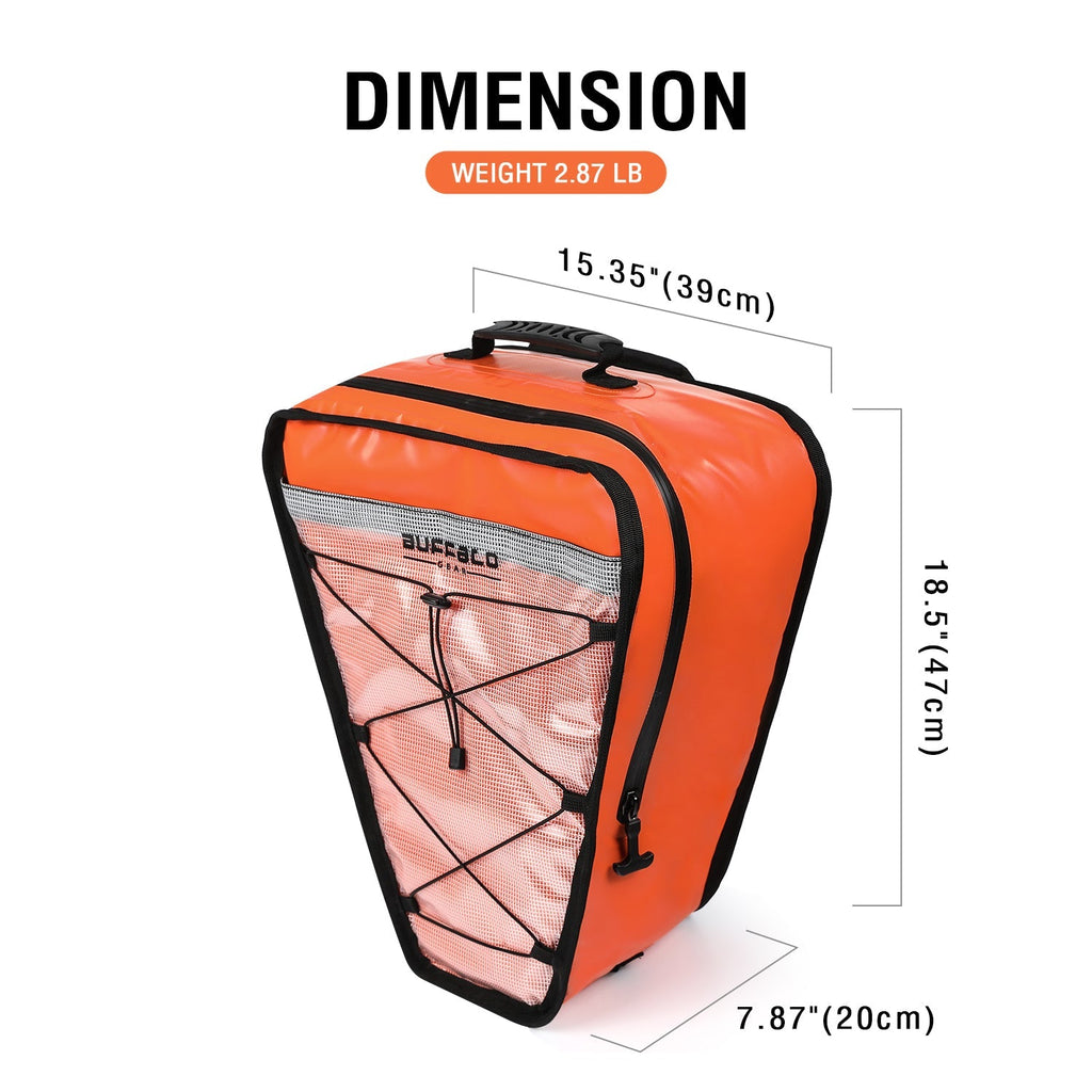 18’’ Kayak Cooler Bag with Waterproof Zipper – Buffalo Gear | Color: Orange Gray White Blue