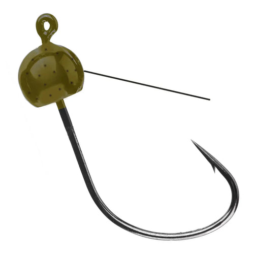 1st Contact Tungsten Weedless Wacky Jig Head | 97% Pure Rig | Color: Black Green Pumpkin - Heads