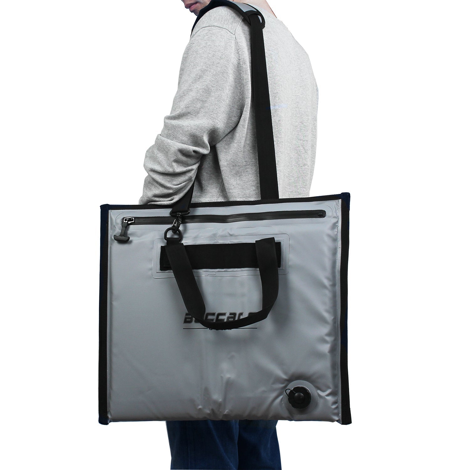 20’’ Fish Cooler Bag for Bait & Catch | Color: White Blue Gray