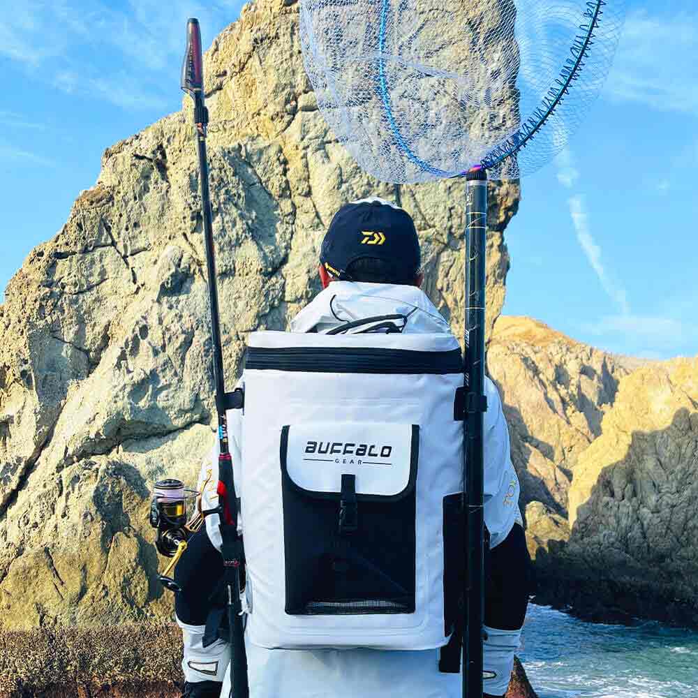 21QT Fish Cooler Backpack Kill Bag | Color: Gray White