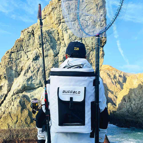 21QT Fish Cooler Backpack Kill Bag | Color: Gray White