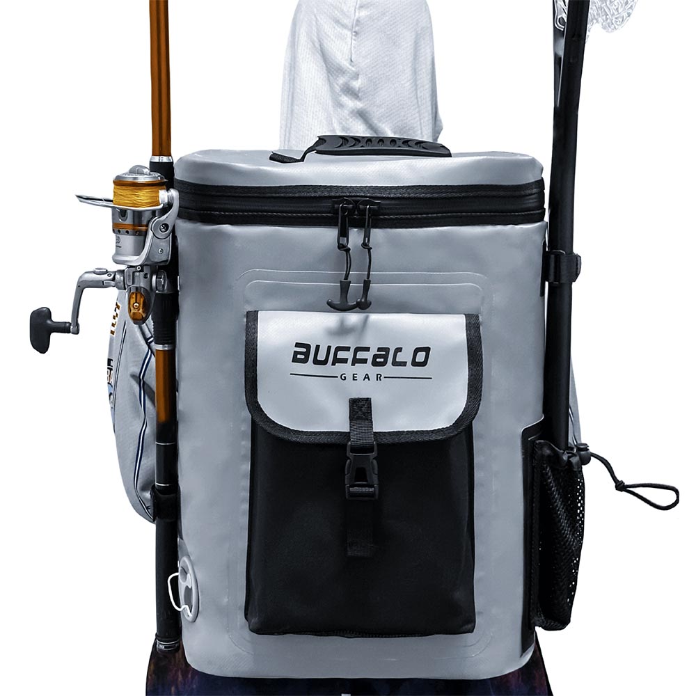 21QT Fish Cooler Backpack Kill Bag | Color: Gray White