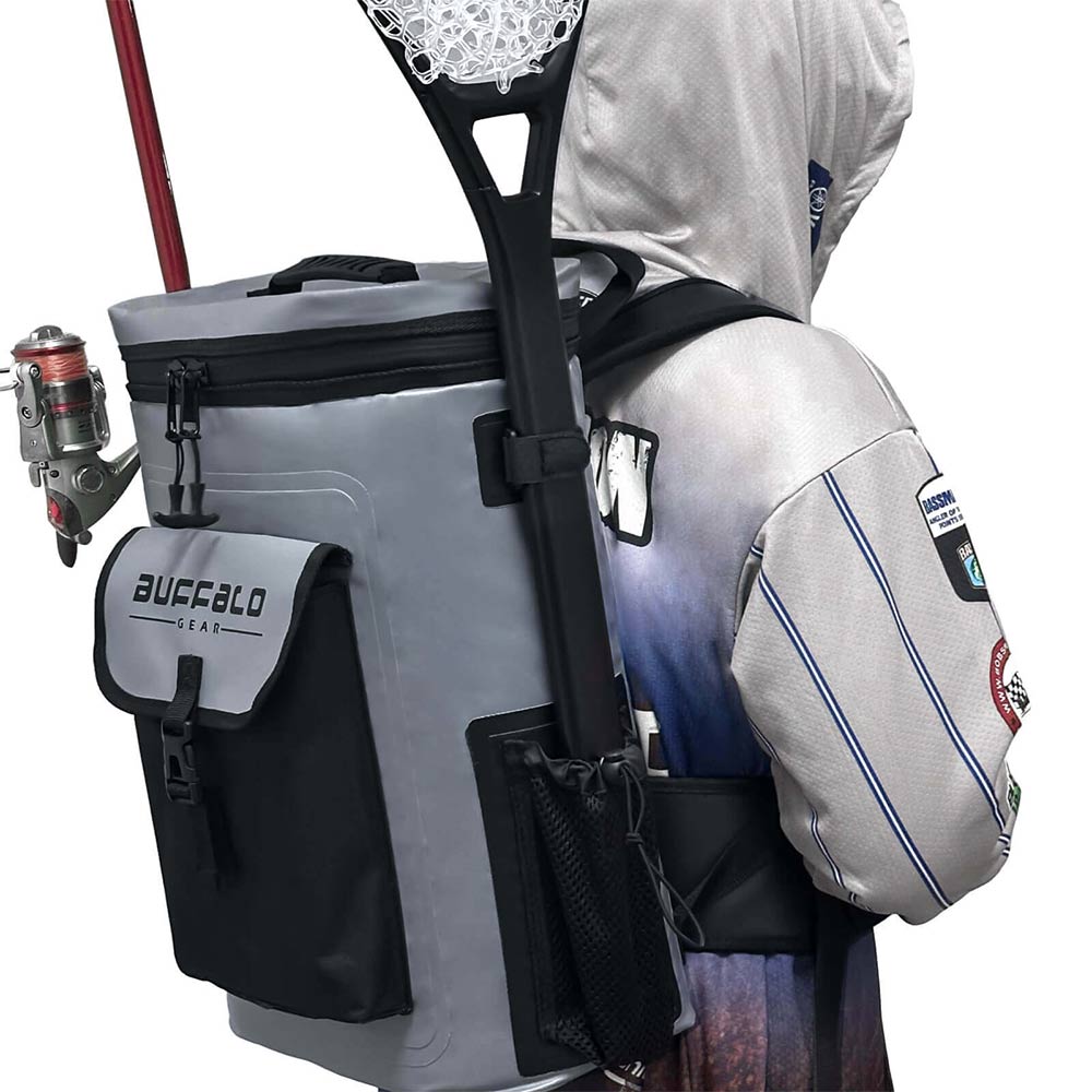 21QT Fish Cooler Backpack Kill Bag | Color: Gray White