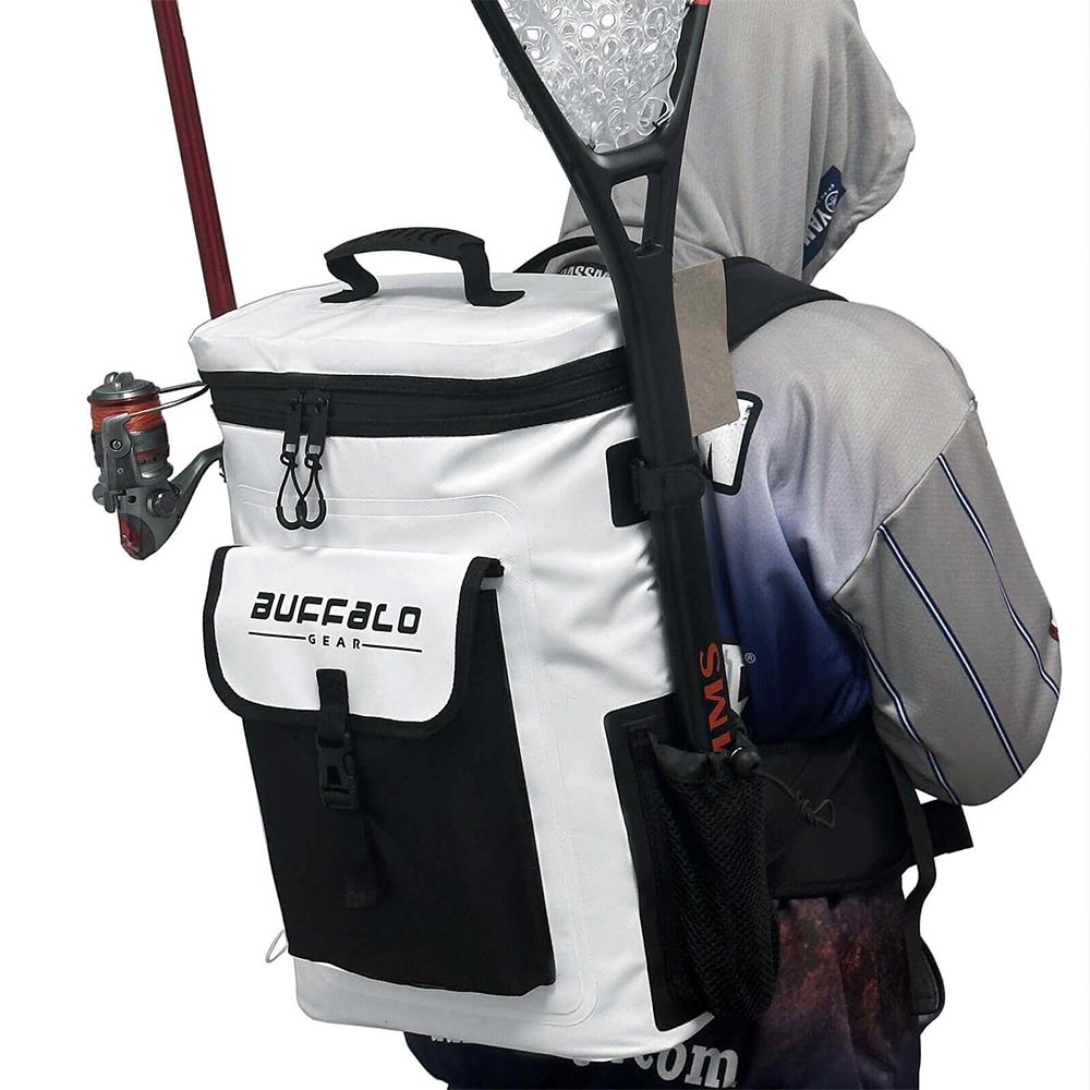 21QT Fish Cooler Backpack Kill Bag | Color: Gray White