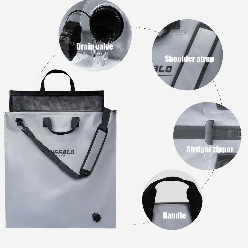 25’’ Tournament Weigh in Bag with Separate Mesh Insert | Color: Black Grey Blue | Cooler