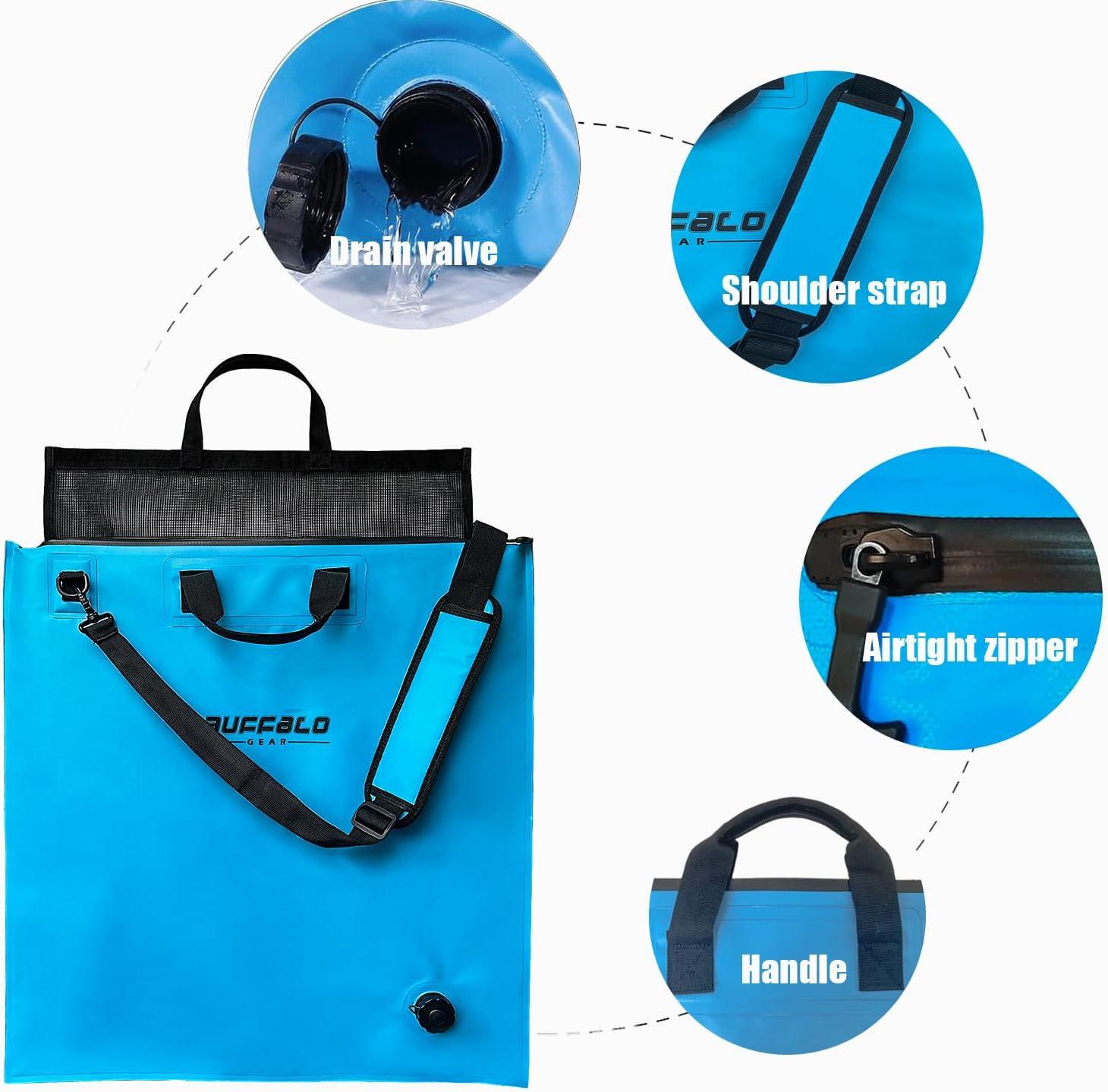 25’’ Tournament Weigh in Bag with Separate Mesh Insert | Color: Black Grey Blue | Cooler