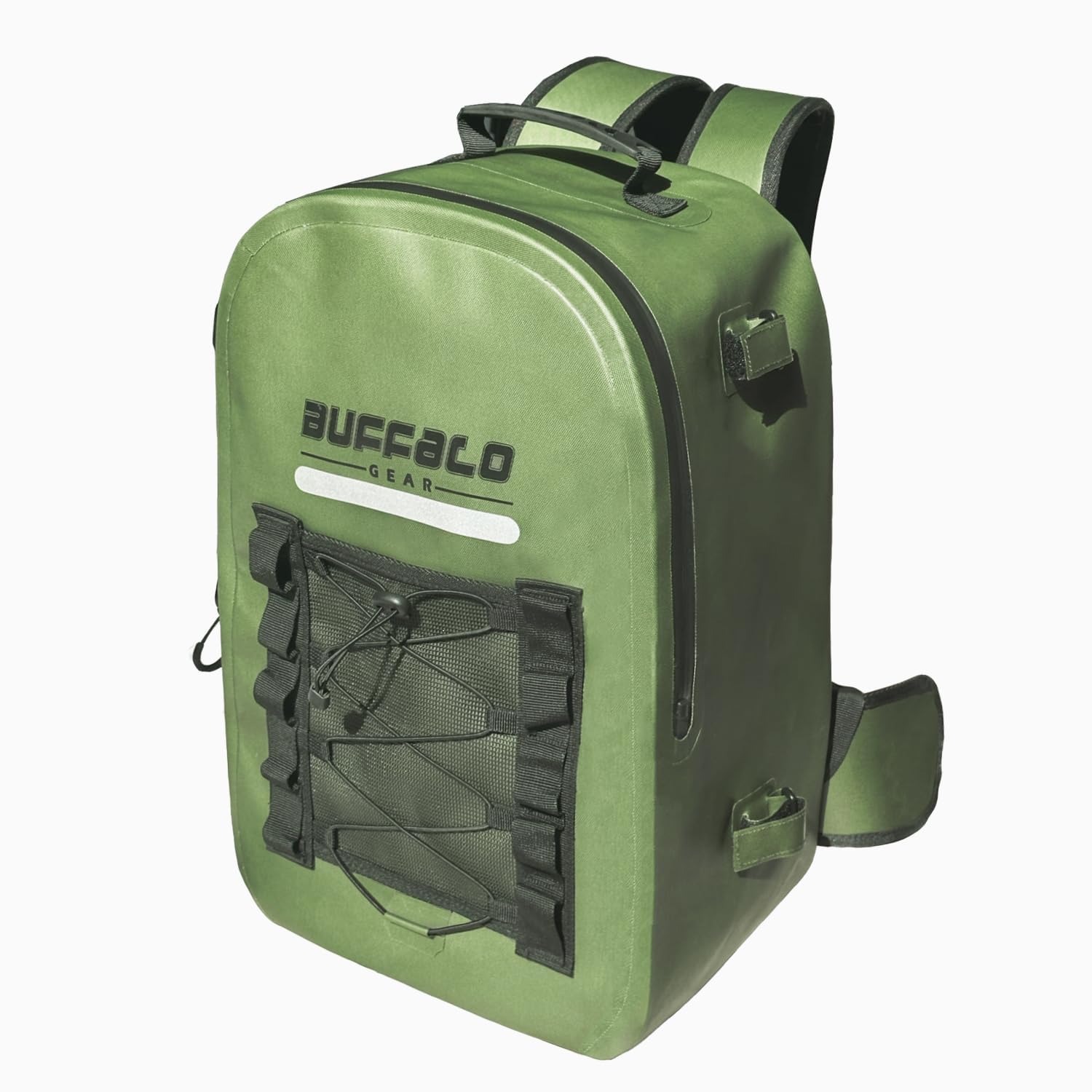 27QT Waterproof Fishing Backpack with Rod Holder | Color: Gray Green | Outdoor Activity