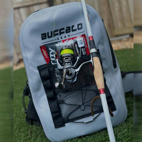 27QT Waterproof Fishing Backpack with Rod Holder | Color: Gray Green | Outdoor Activity