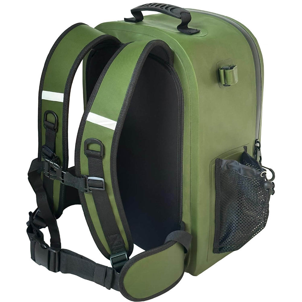 27QT Waterproof Fishing Backpack with Rod Holder | Color: Gray Green | Outdoor Activity