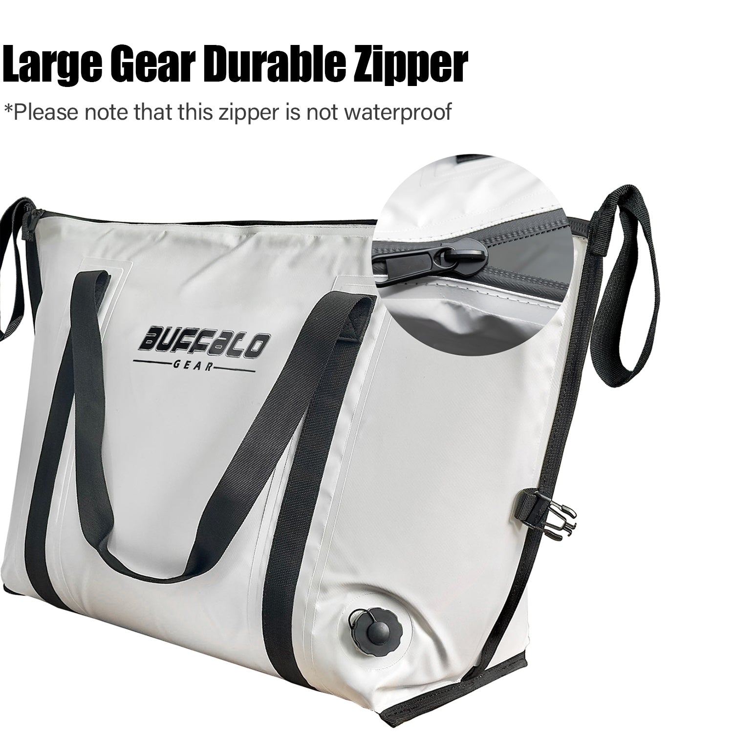 45QT Fish Cooler Bag With Flat Bottom | Color: White Gray