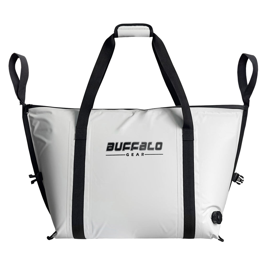 45QT Fish Cooler Bag With Flat Bottom | Color: White Gray
