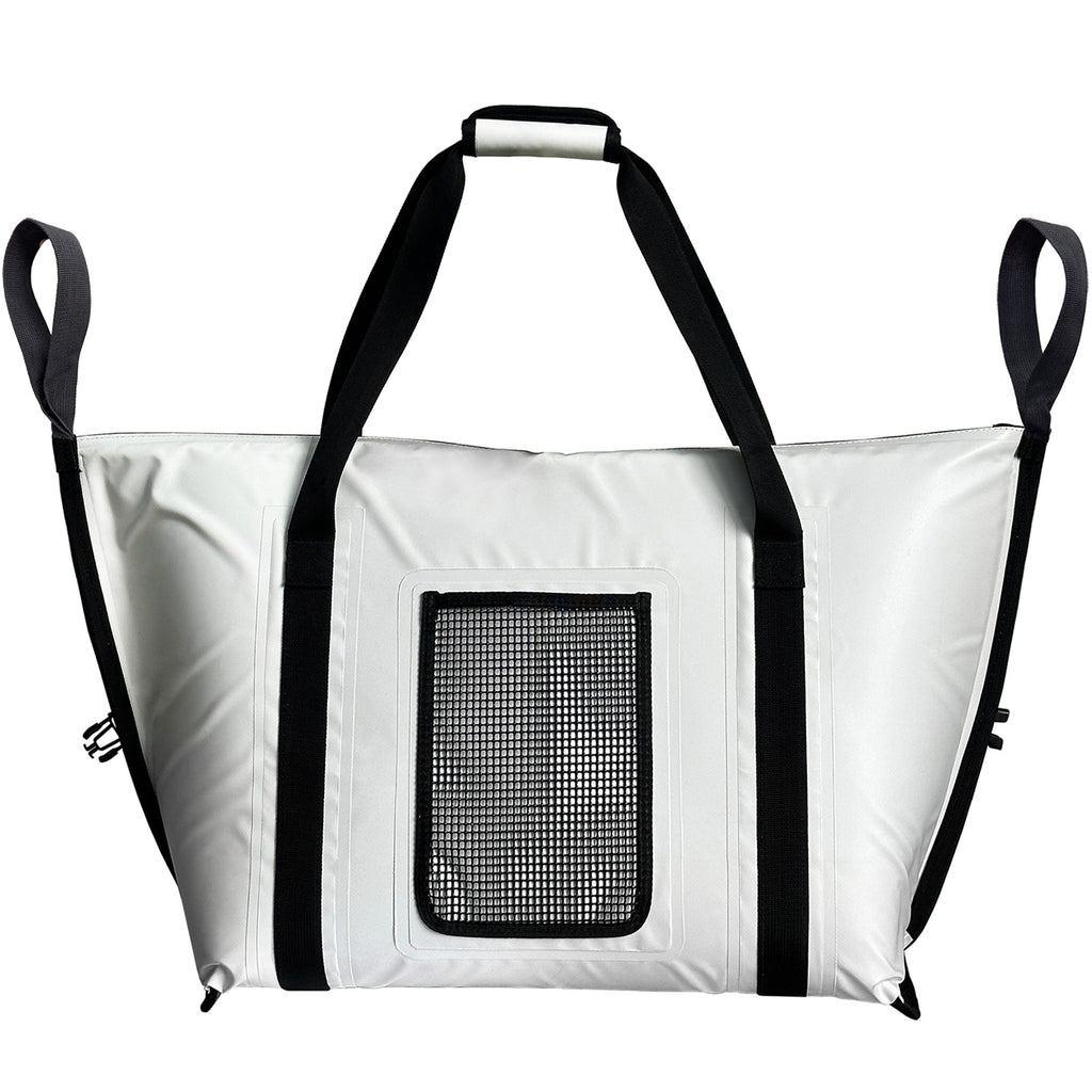 45QT Fish Cooler Bag With Flat Bottom | Color: White Gray