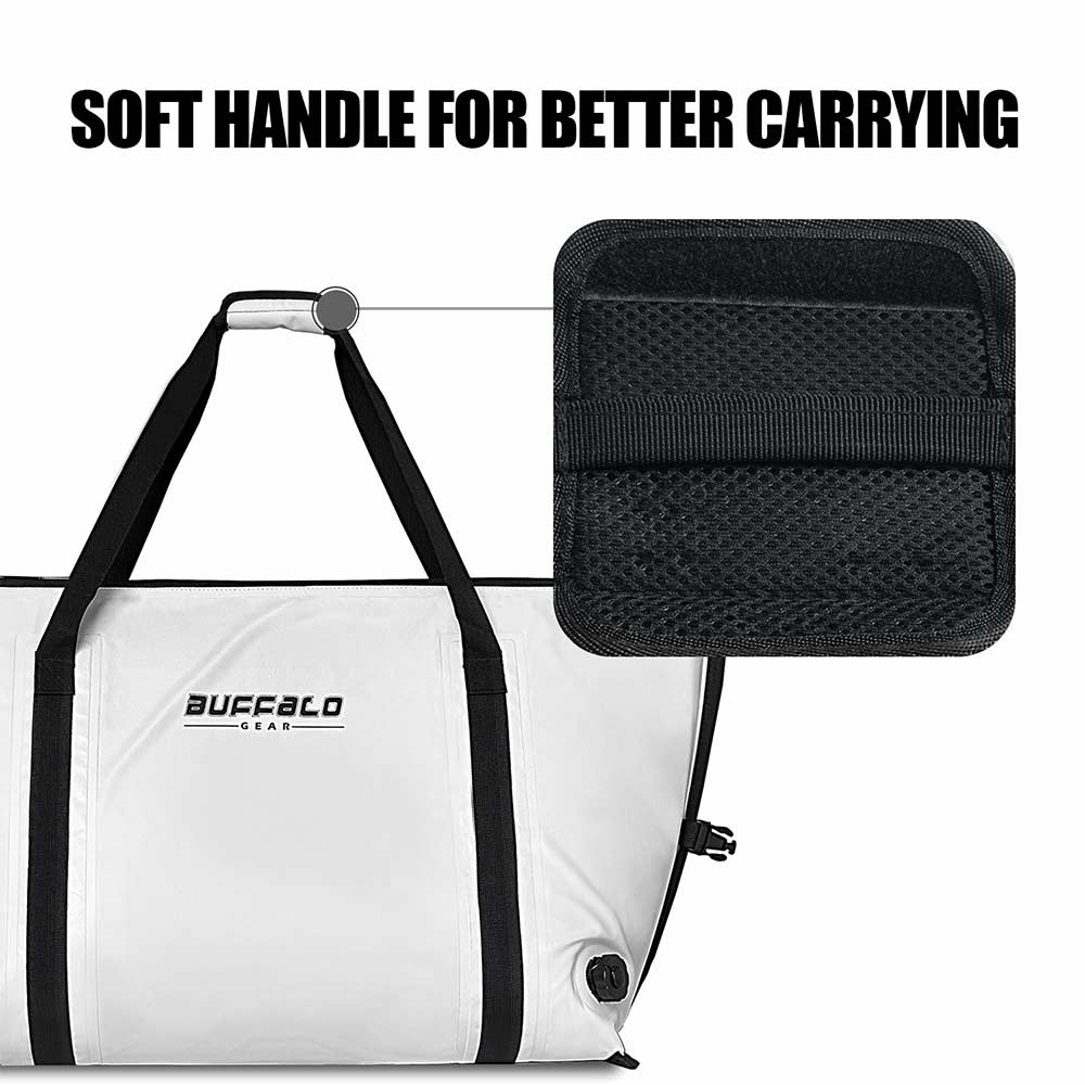 58QT Fish Cooler Bag With Flat Bottom | Color: Gray White