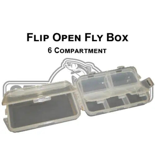 6 Compartment - Flip Open Fly Box | Size: 10 Window - Tackle Bags & Boxes