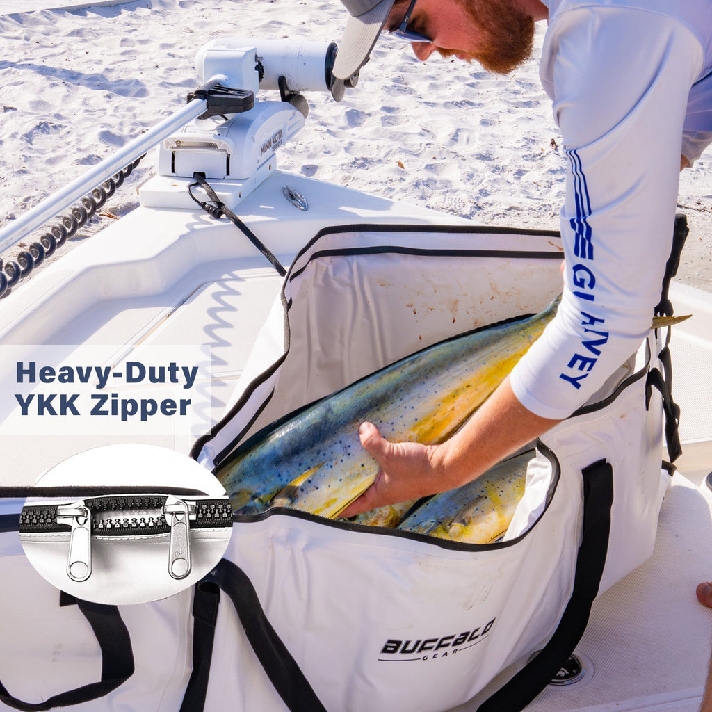 60x24’’ Fish Cooler Bag with YKK Zipper | Color: White Gray