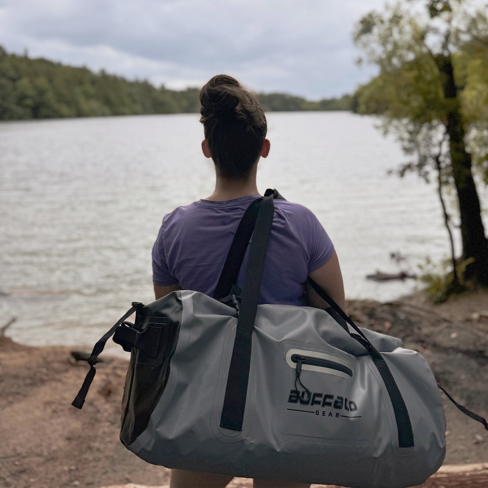 63QT Roll Top Waterproof Duffel Bag | Color: Grey White Black Red Orange Yellow | Cooler