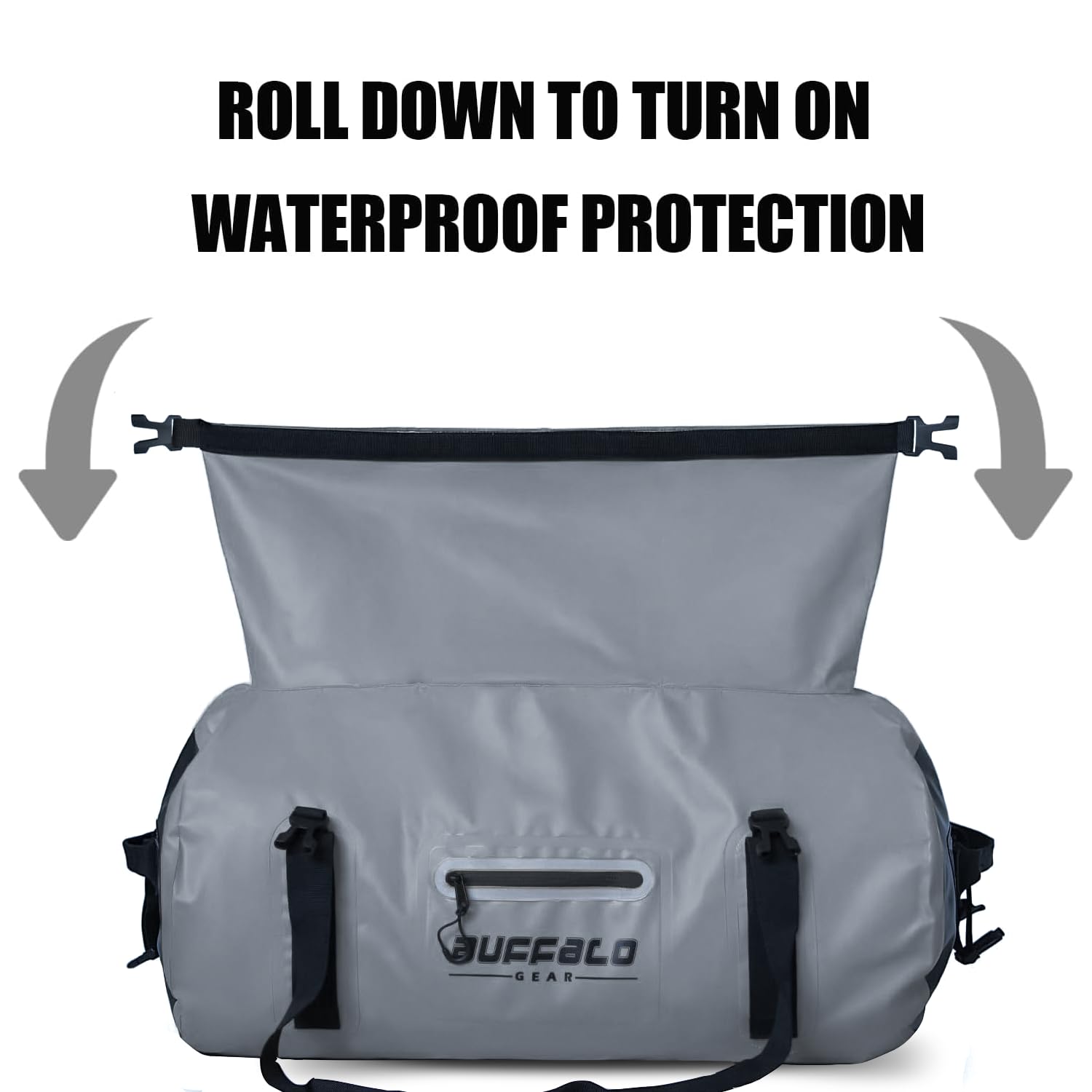 63QT Roll Top Waterproof Duffel Bag | Color: Grey White Black Red Orange Yellow | Cooler