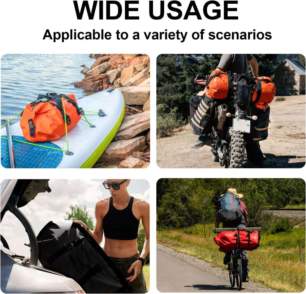 63QT Roll Top Waterproof Duffel Bag | Color: Grey White Black Red Orange Yellow | Cooler