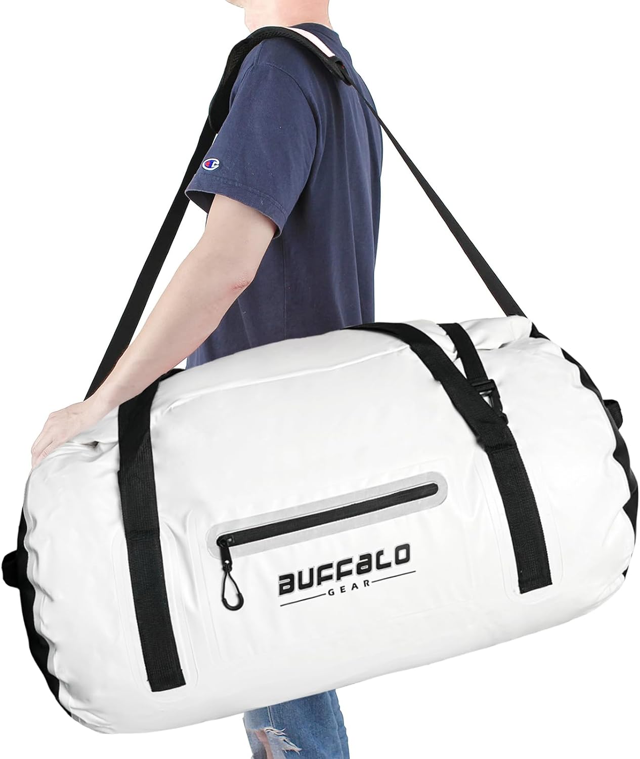 85QT Roll Top Waterproof Duffel Bag | Color: Orange Gray White Yellow Red Black | Cooler