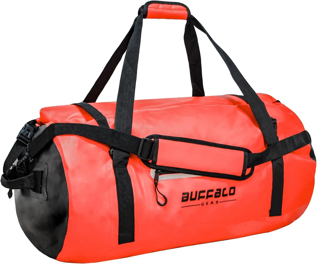 85QT Roll Top Waterproof Duffel Bag | Color: Orange Gray White Yellow Red Black | Cooler