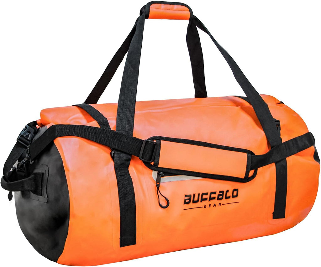 85QT Roll Top Waterproof Duffel Bag | Color: Orange Gray White Yellow Red Black | Cooler
