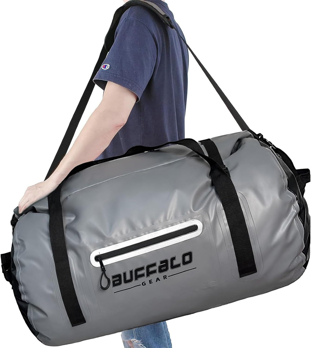 85QT Roll Top Waterproof Duffel Bag | Color: Orange Gray White Yellow Red Black | Cooler