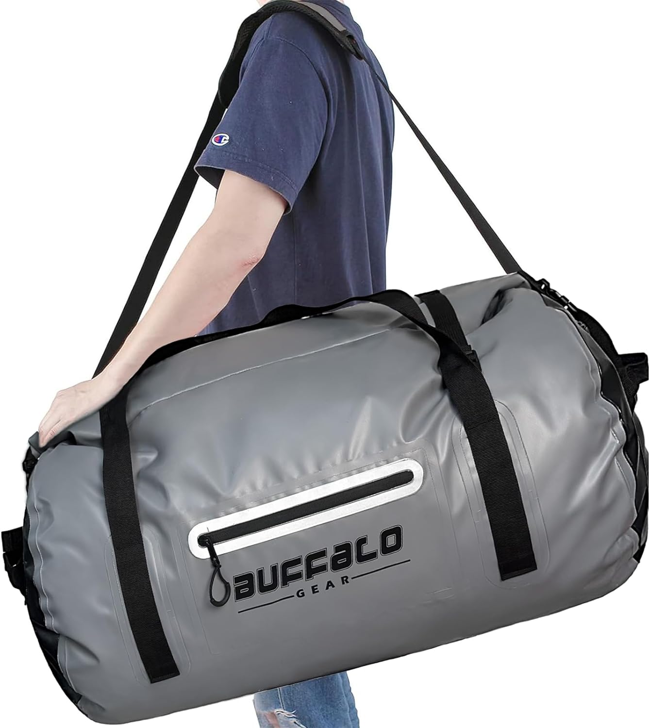 85QT Roll Top Waterproof Duffel Bag | Color: Orange Gray White Yellow Red Black | Cooler
