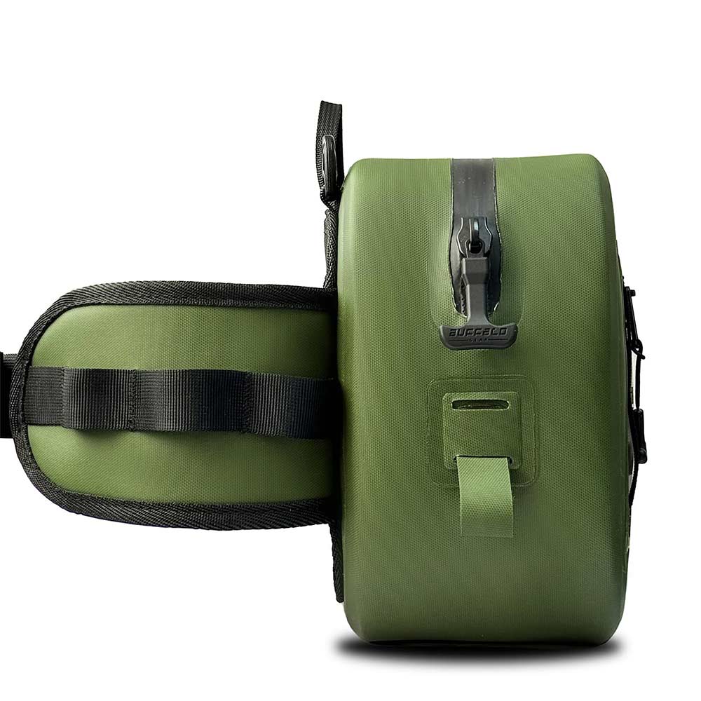 9.4QT Waterproof Fishing Fanny Pack | Color: Gray Army Green | Tackle Storage Bags & Wraps