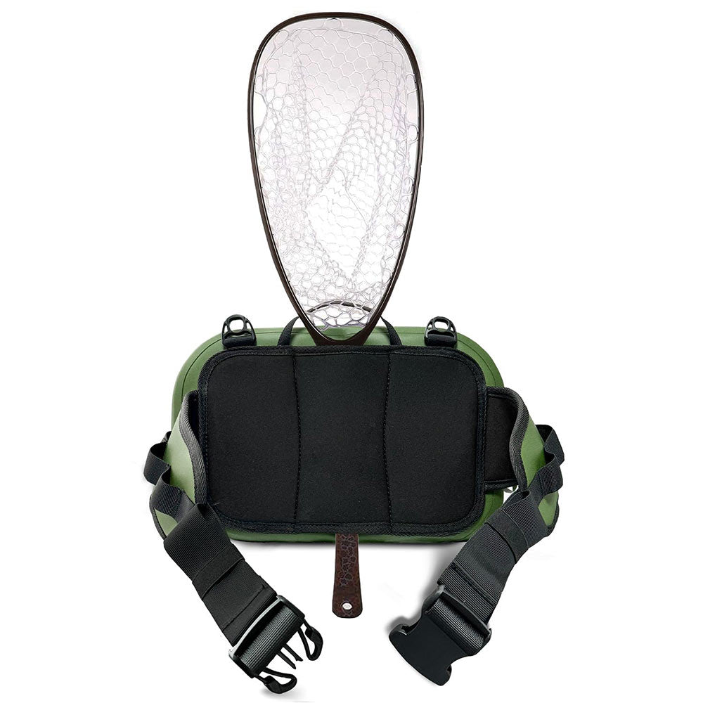 9.4QT Waterproof Fishing Fanny Pack | Color: Gray Army Green | Tackle Storage Bags & Wraps
