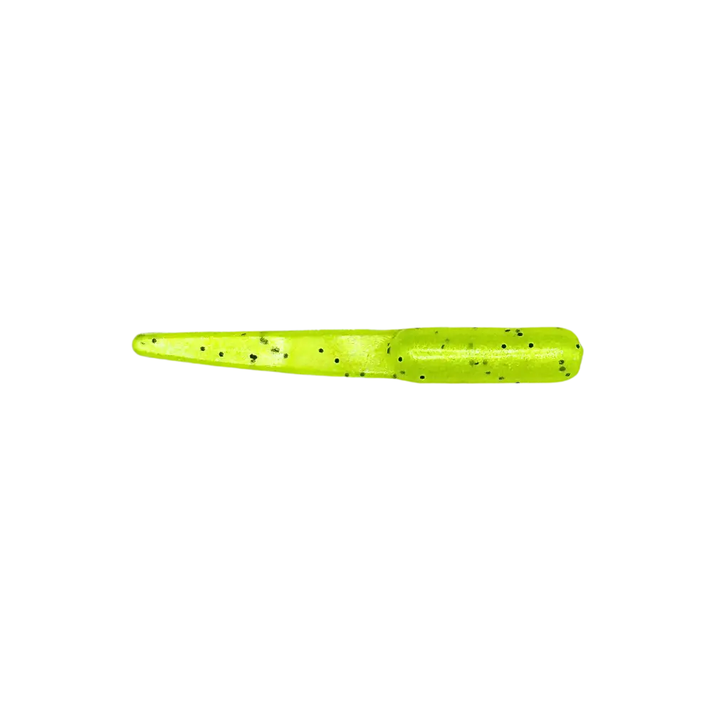 ATX Flat Tail – USA-Made Crappie Soft Plastic (11 Colors 2 Sizes 15 Pack) | Color: Bluegrass Chartreuse Pearl Ol’ Smoky