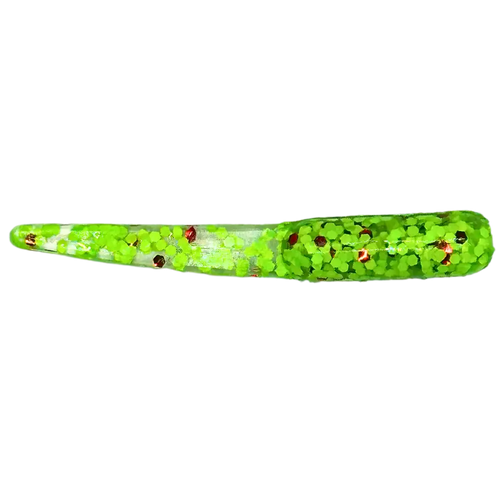 ATX Flat Tail – USA-Made Crappie Soft Plastic (11 Colors 2 Sizes 15 Pack) | Color: Bluegrass Chartreuse Pearl Ol’ Smoky