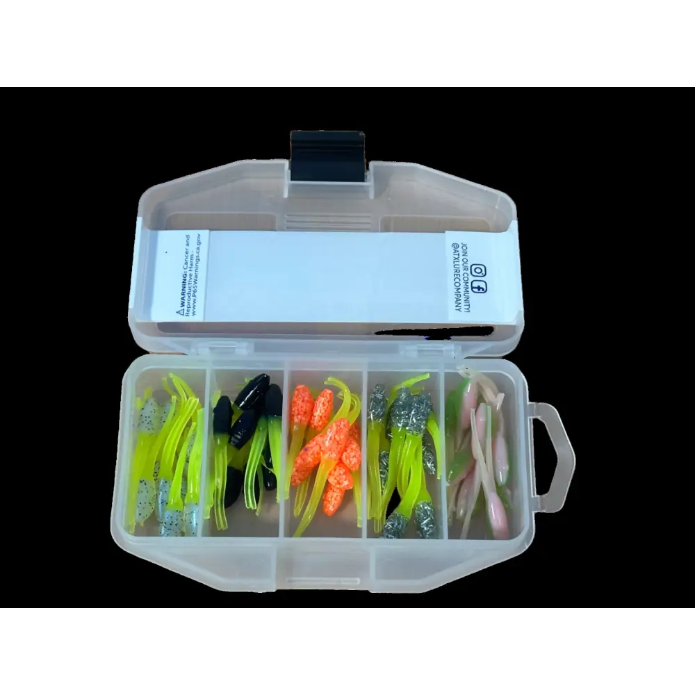 ATX Shad Mini Kit – 50pc Soft Plastic Assortment (Baby & Wicked Shad) | Size: 2’’ Baby 1.5’’ | Color: Muddy Water Clear