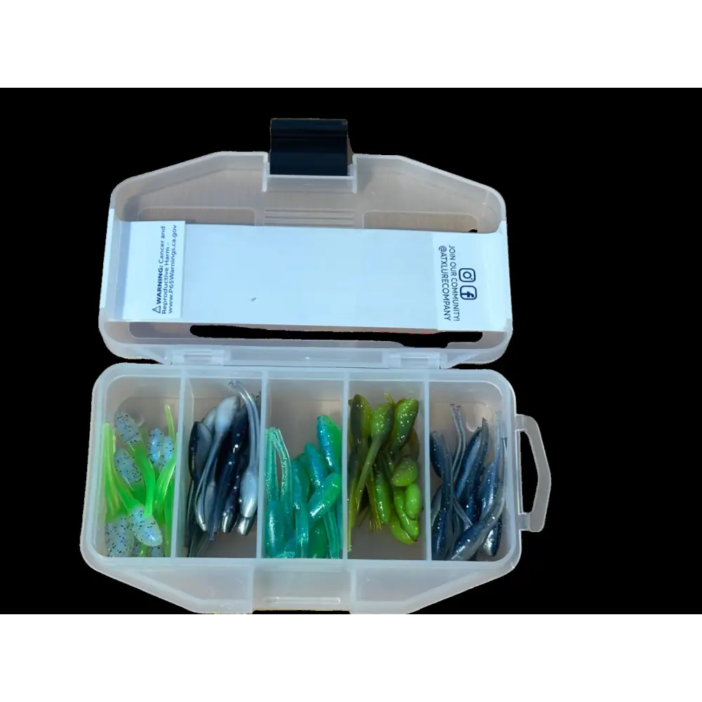 ATX Shad Mini Kit – 50pc Soft Plastic Assortment (Baby & Wicked Shad) | Size: 2’’ Baby 1.5’’ | Color: Muddy Water Clear