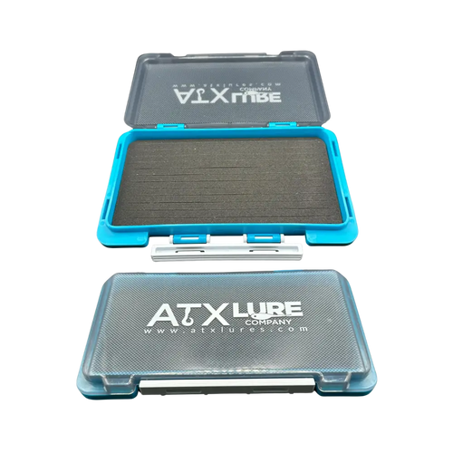 ATX Slotted Foam Jig Box – Tackle Storage for Heads & Lures | Color: Blue Black Orange Gray