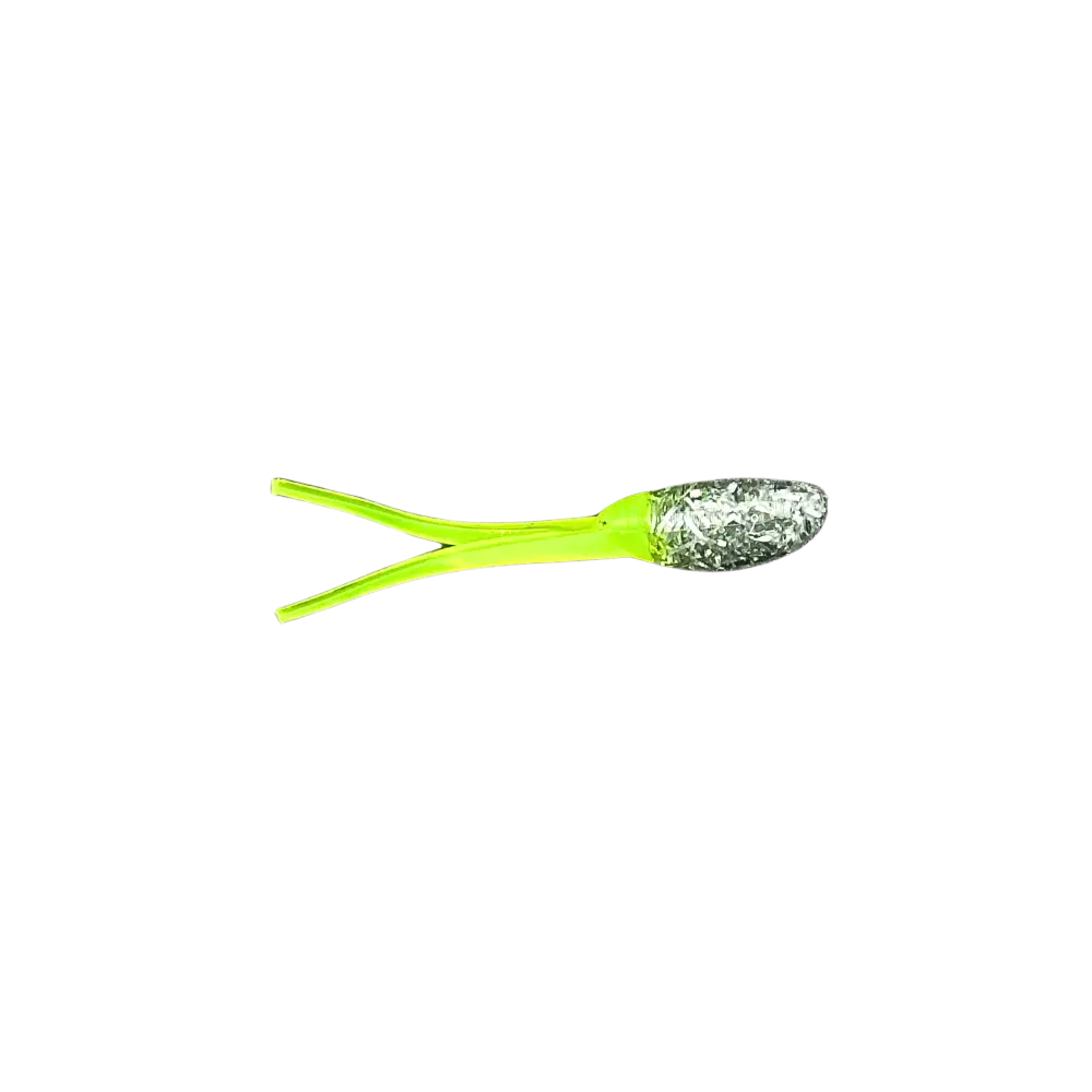 ATX Wicked Shad – USA-Made Crappie Soft Plastic (20 Colors 3 Sizes 14 Pack) | Color: Milk/Green Tail Milk Baja Bug Blue