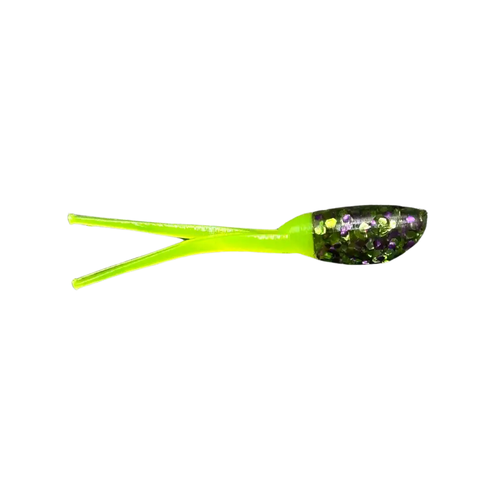 ATX Wicked Shad – USA-Made Crappie Soft Plastic (20 Colors 3 Sizes 14 Pack) | Color: Milk/Green Tail Milk Baja Bug Blue