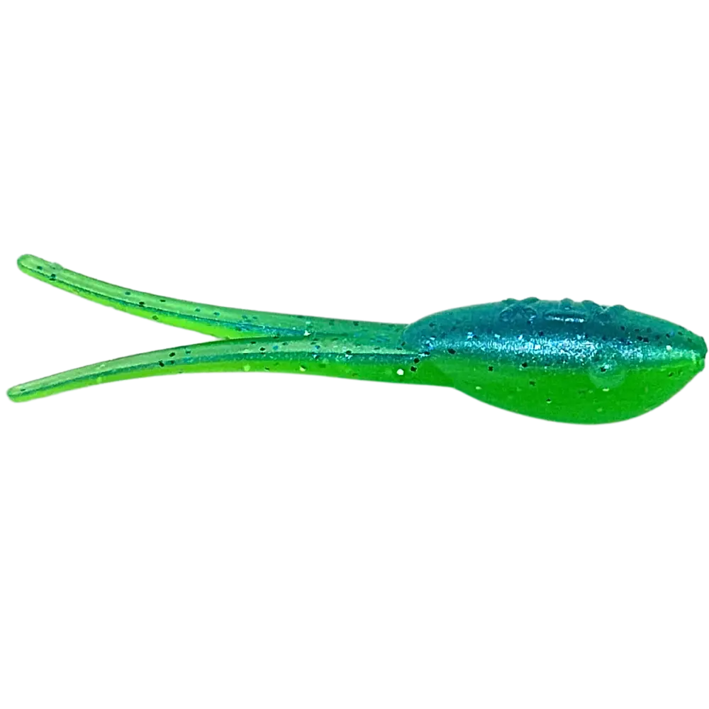 ATX Wicked Shad – USA-Made Crappie Soft Plastic (20 Colors 3 Sizes 14 Pack) | Color: Milk/Green Tail Milk Baja Bug Blue