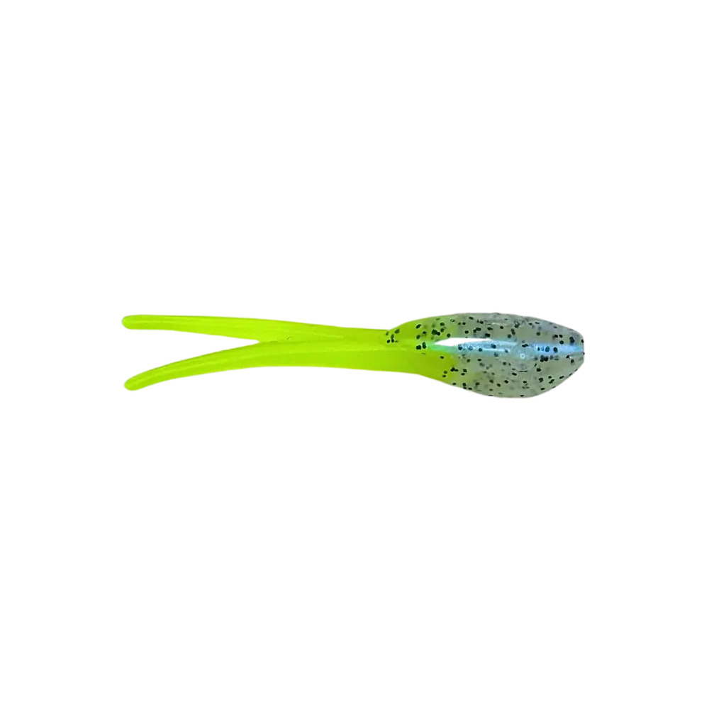 ATX Wicked Shad – USA-Made Crappie Soft Plastic (20 Colors 3 Sizes 14 Pack) | Color: Milk/Green Tail Milk Baja Bug Blue
