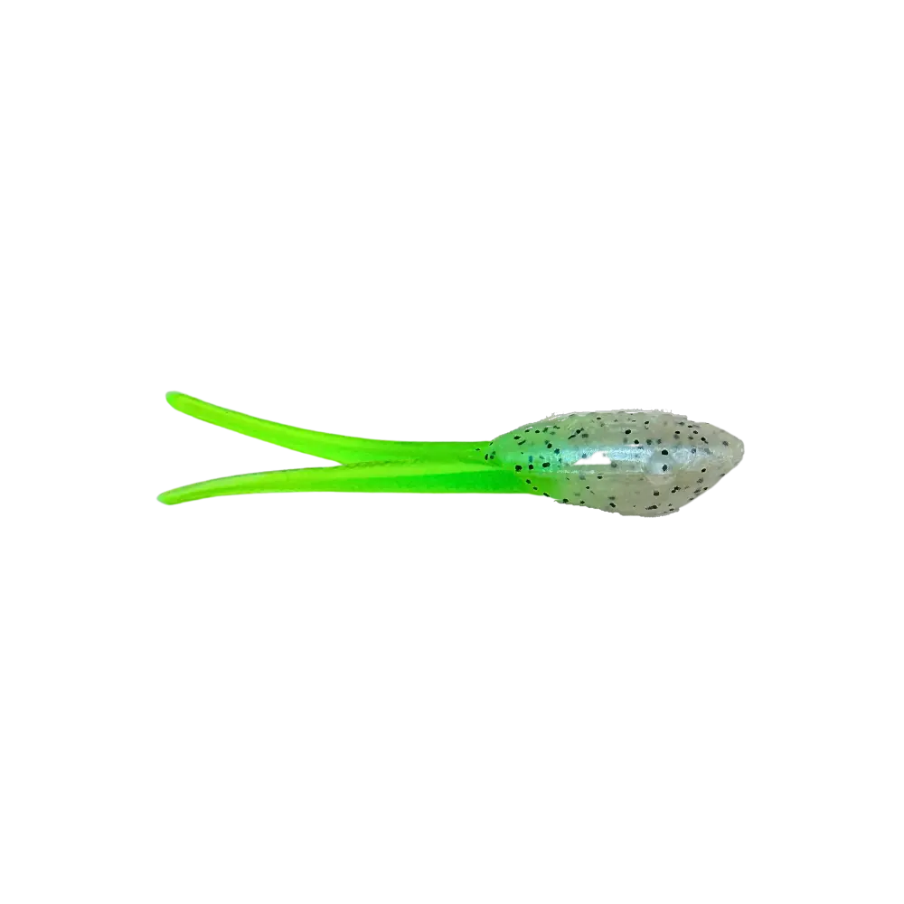 ATX Wicked Shad – USA-Made Crappie Soft Plastic (20 Colors 3 Sizes 14 Pack) | Color: Milk/Green Tail Milk Baja Bug Blue
