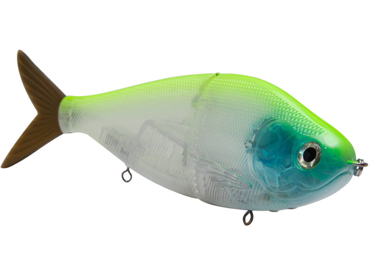 B Viper 8’’ Glide Bait for Musky Pike & Stripers – EBS MultiTouch | Variable Weight | Color: Blue Pearl Chartreuse Baby