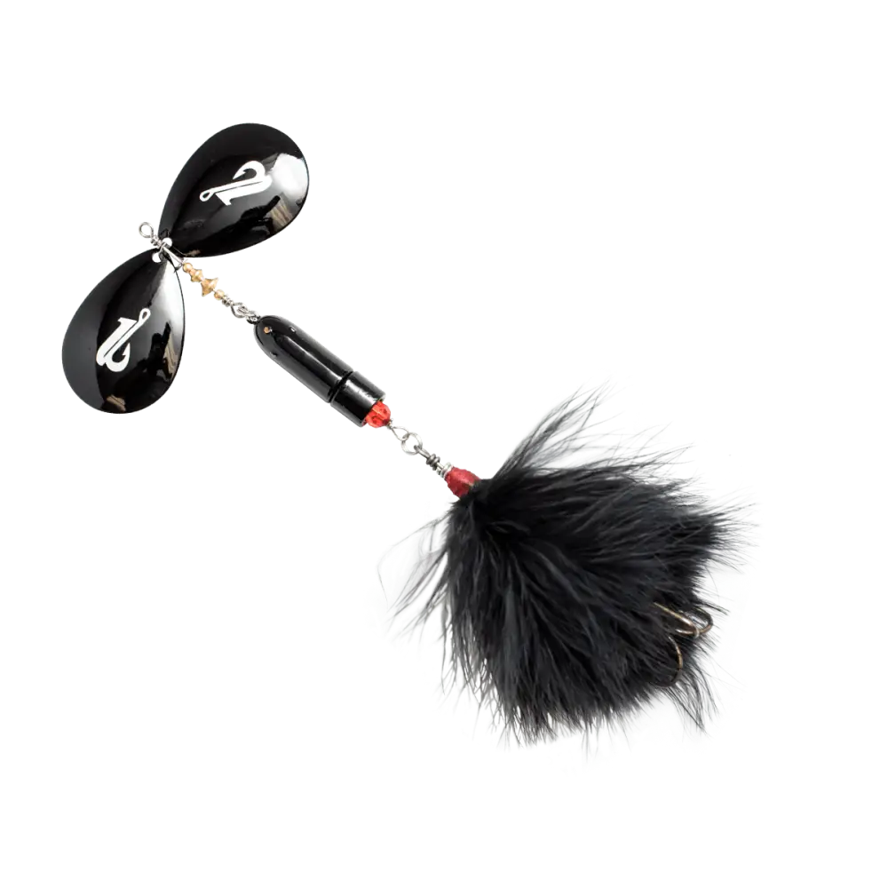 Bad Boy Bucktail 7.9’’ Musky & Tiger Muskie Inline Spinner – EBS Sound | Hand-Finished Blades | Color: S Hot Pink Black