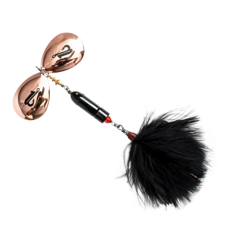 Bad Boy Bucktail 7.9’’ Musky & Tiger Muskie Inline Spinner – EBS Sound | Hand-Finished Blades | Color: S Hot Pink Black
