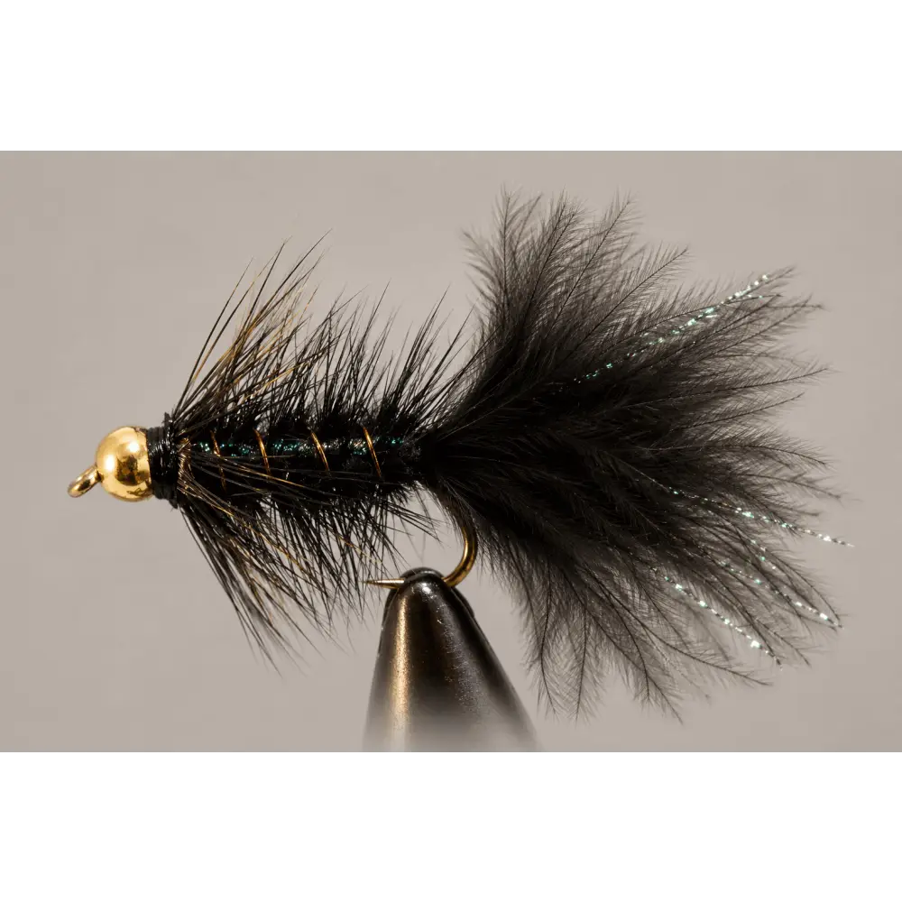 Bead Head Woolly Bugger Fly – 7 Colors - Black / 4 / 3 Pack - Fishing Flies