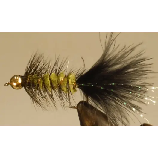 BH Bugger - Olive/Black | Package: 3 Pack | Size: 06 08 12 - Artificial Fishing Flies