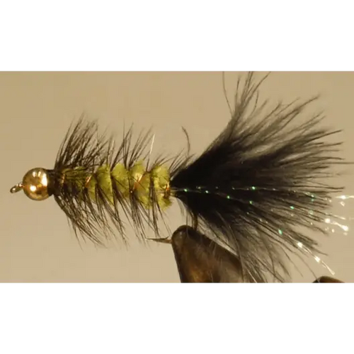 BH Bugger - Olive/Black | Package: 3 Pack | Size: 06 08 12 - Artificial Fishing Flies
