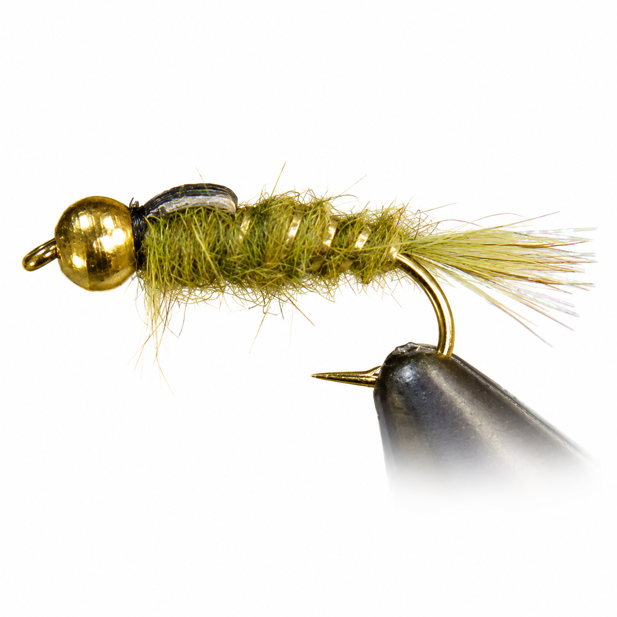 BH Gold Rib Hare’s Ear | Style: Standard Flashback Olive | Size: 08 10 12 14 16 18 20 - 3 Pack - Artificial Fishing