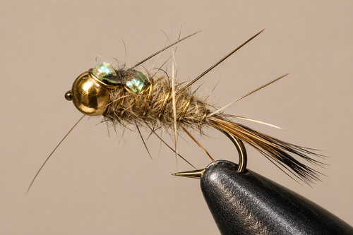 BH Gold Rib Hare’s Ear | Style: Standard Flashback Olive | Size: 08 10 12 14 16 18 20 - 3 Pack - Artificial Fishing